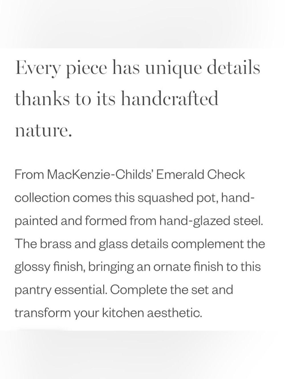 NEW!!! MacKenzie-Child Emerald Check Squashed Pot - Picture 4 of 12